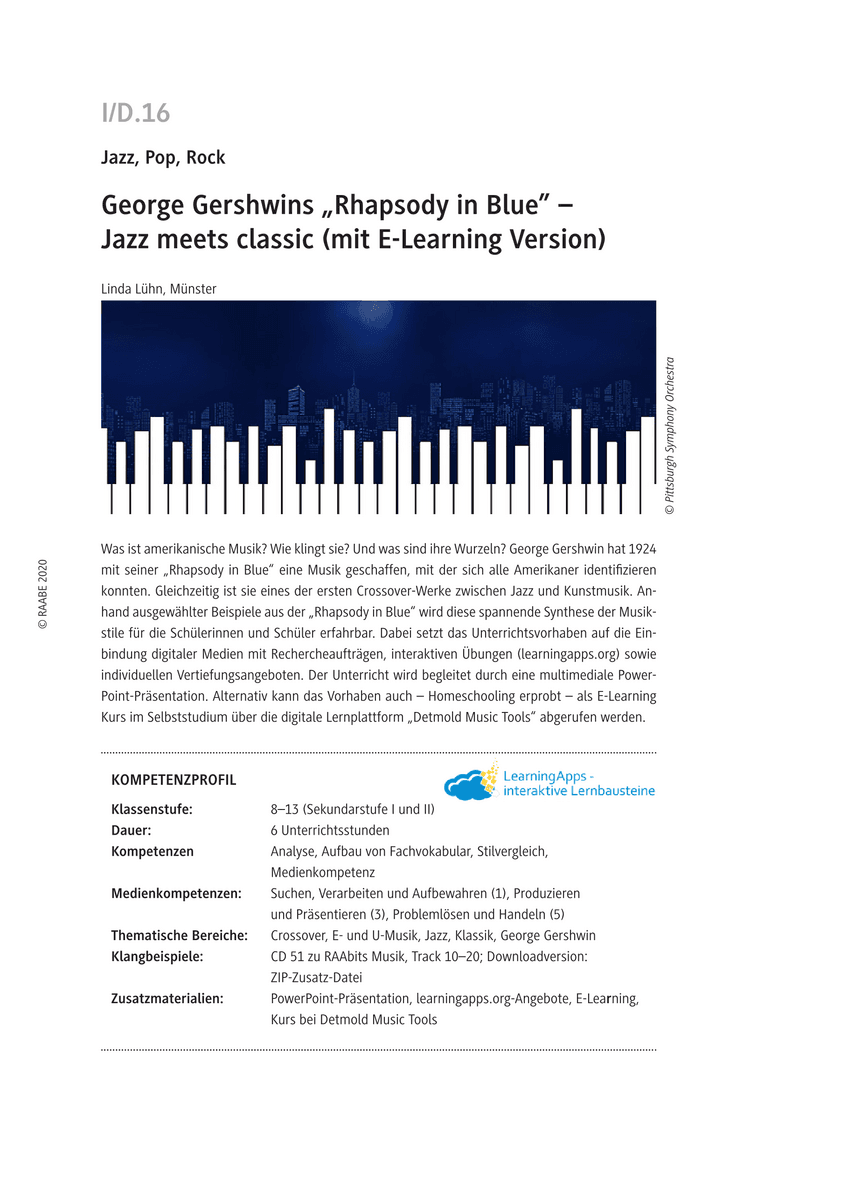 George Gershwins „Rhapsody in Blue“