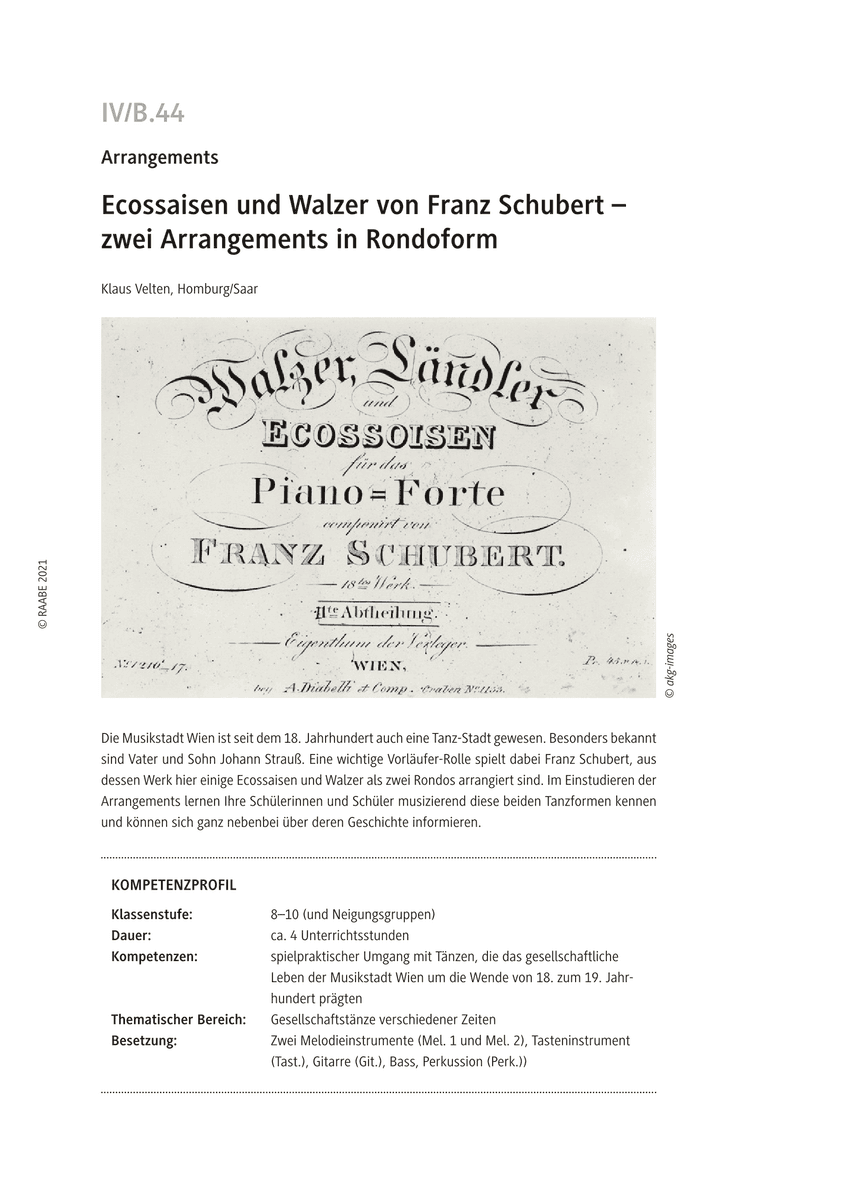 Ecossaisen und Walzer von Franz Schubert