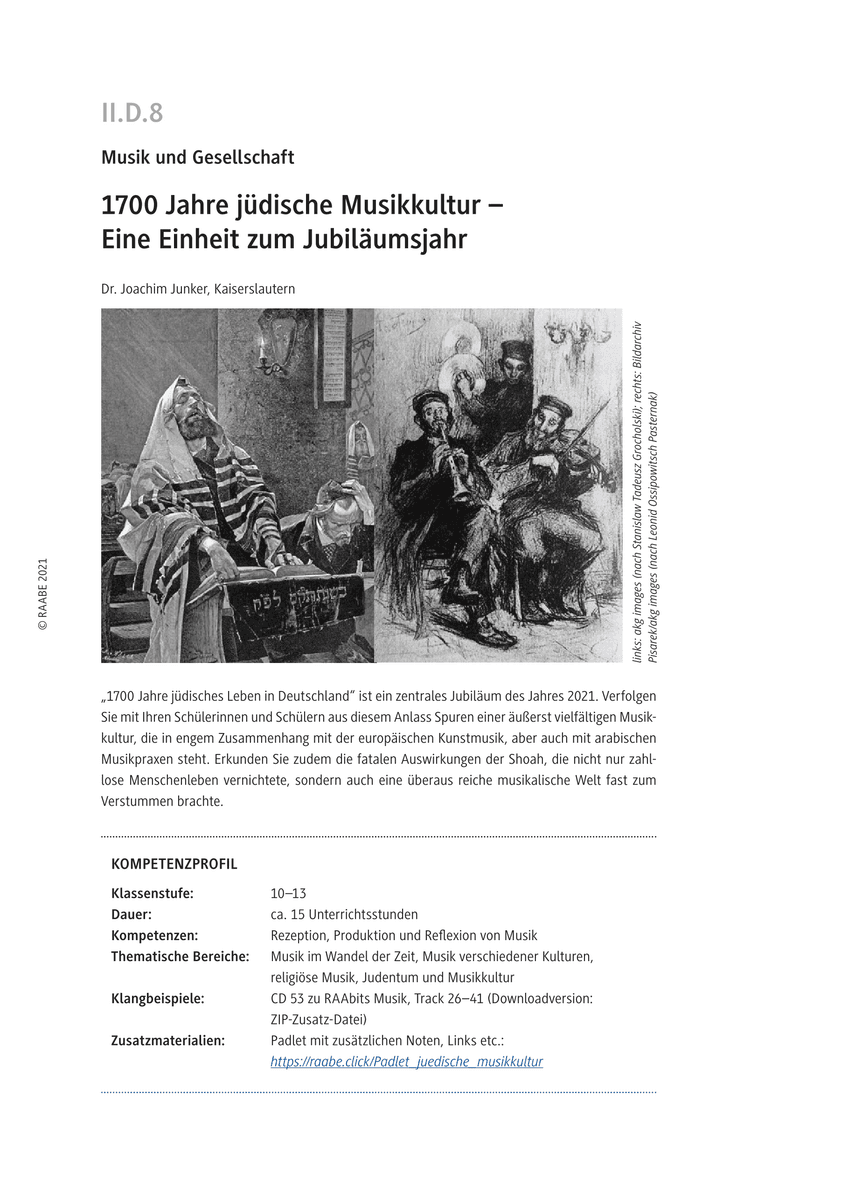 1700 Jahre jüdische Musikkultur