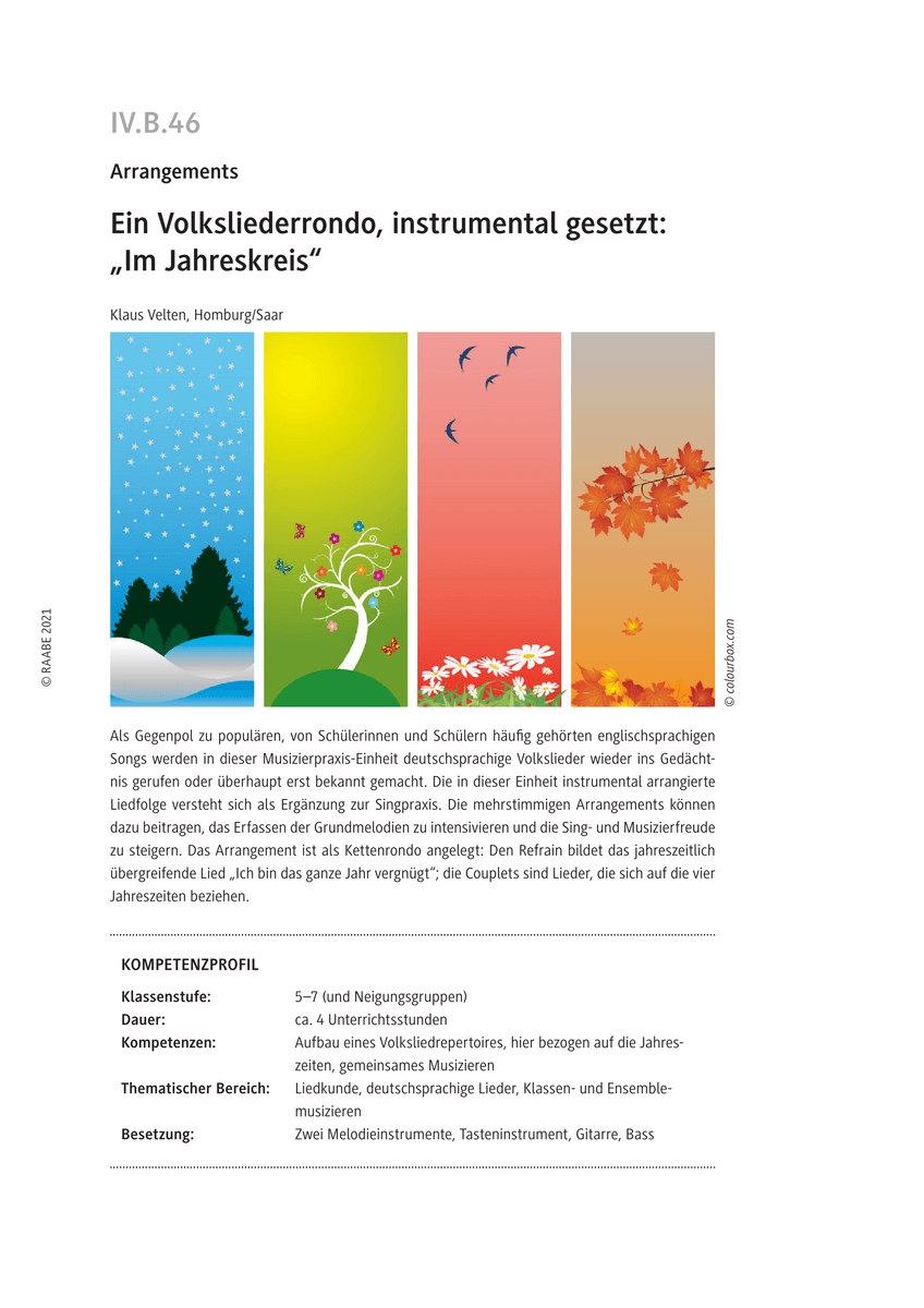 Ein Volksliederrondo, instrumental gesetzt