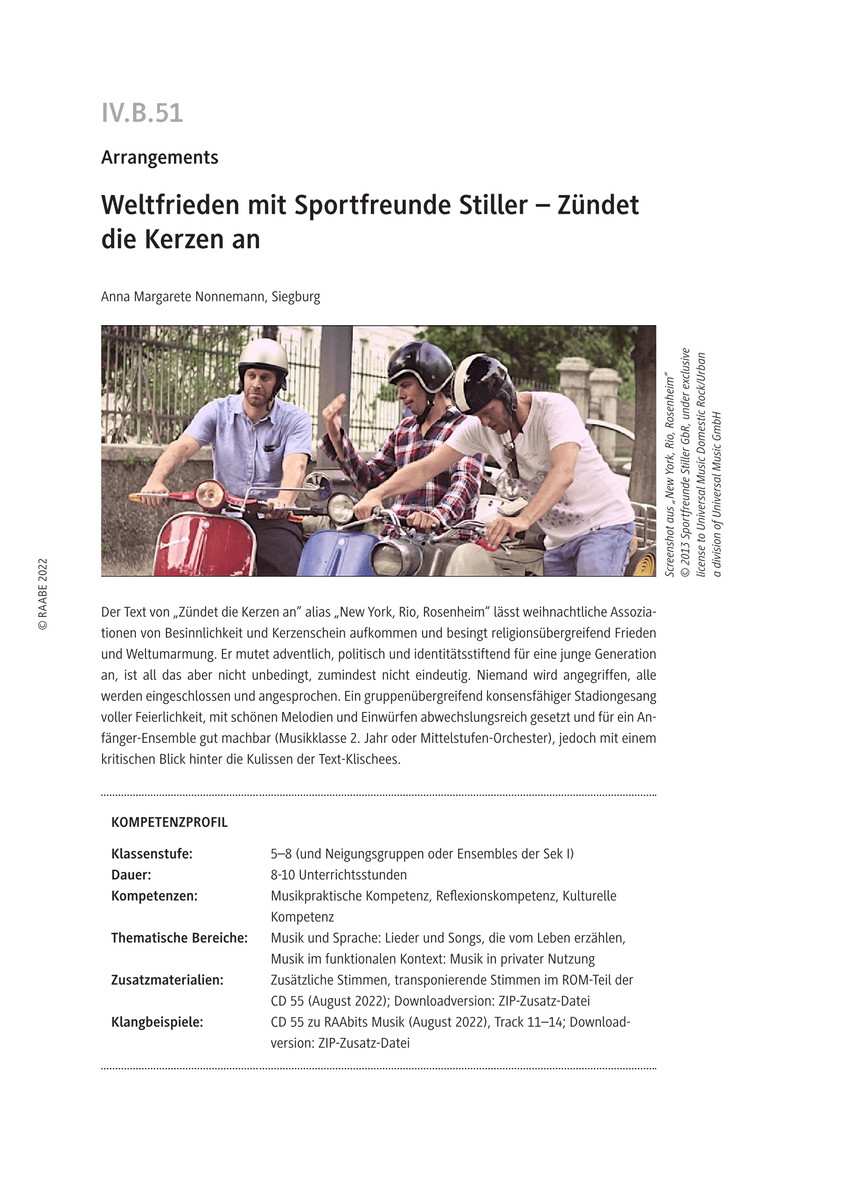 Weltfrieden mit Sportfreunde Stiller