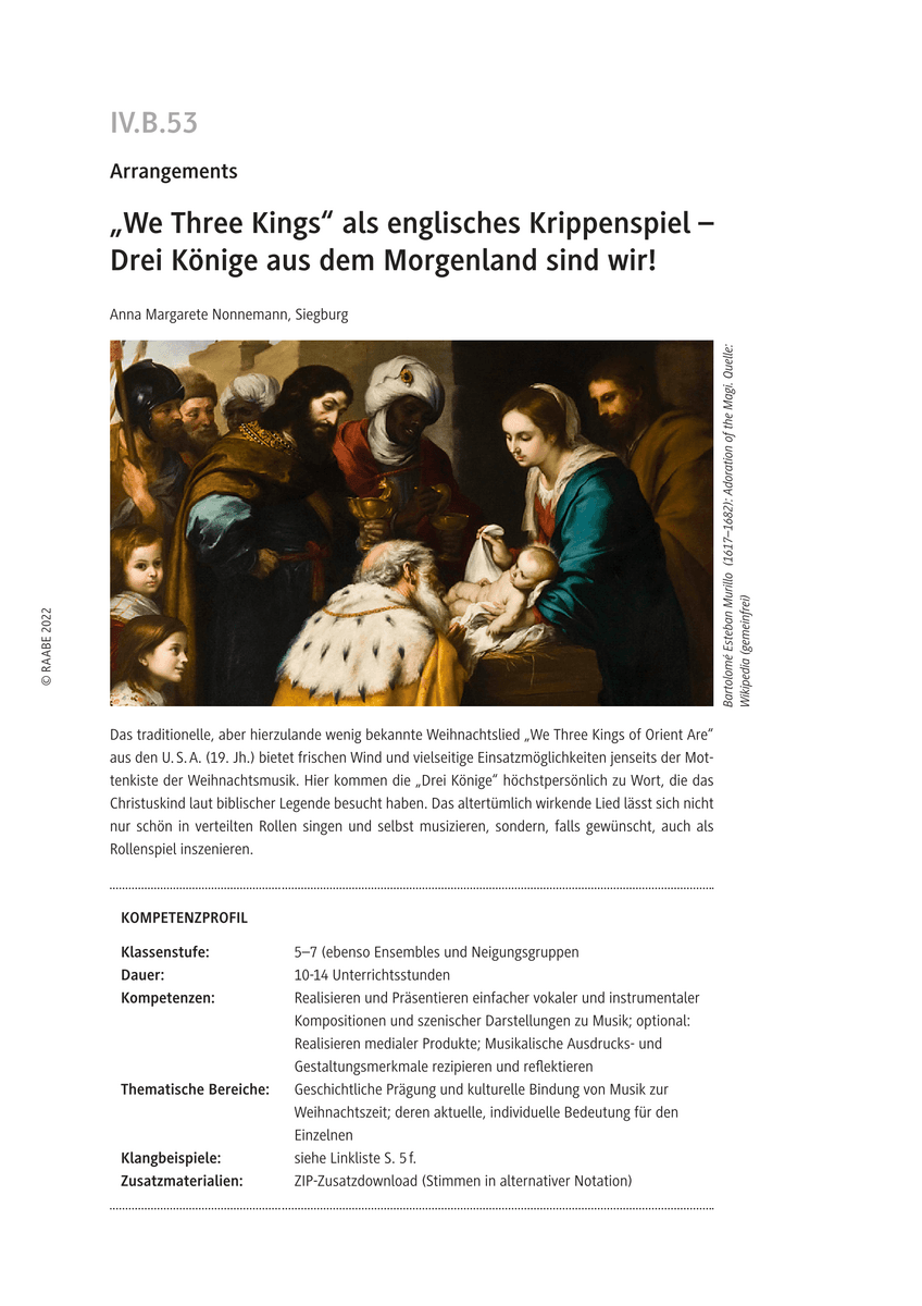 „We Three Kings“ als englisches Krippenspiel