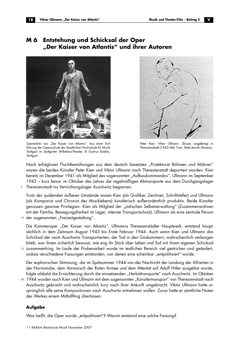 Viktor Ullmann: "Der Kaiser von Atlantis"
