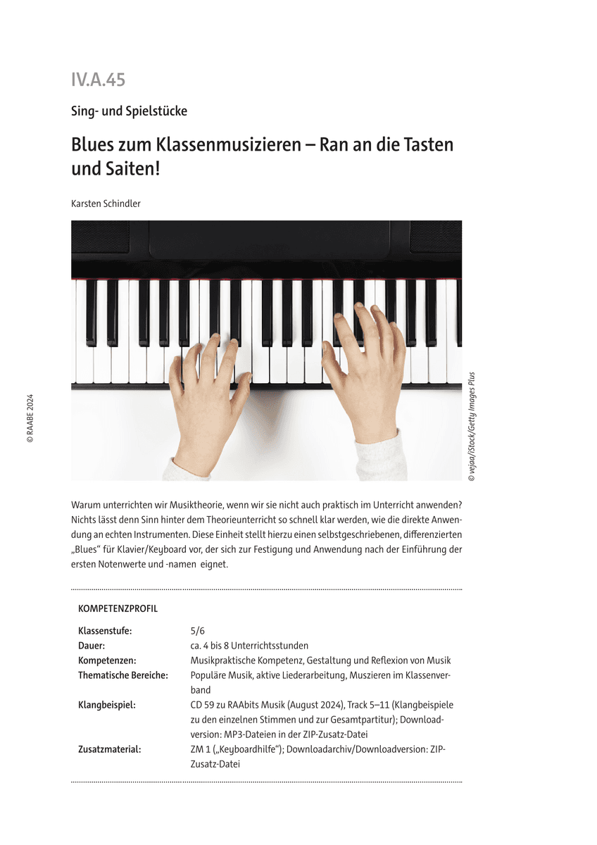 Blues zum Klassenmusizieren
