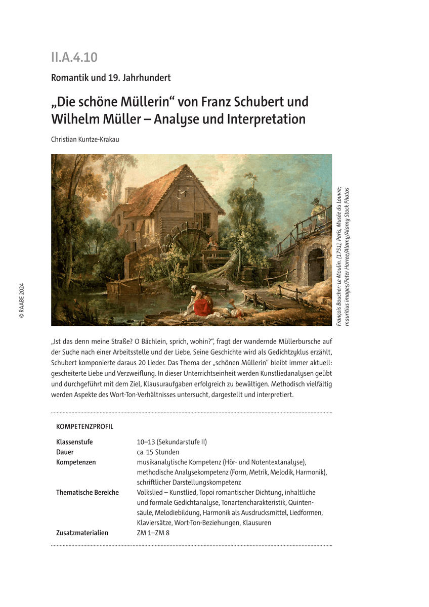 „Die schöne Müllerin“ von Franz Schubert und Wilhelm Müller