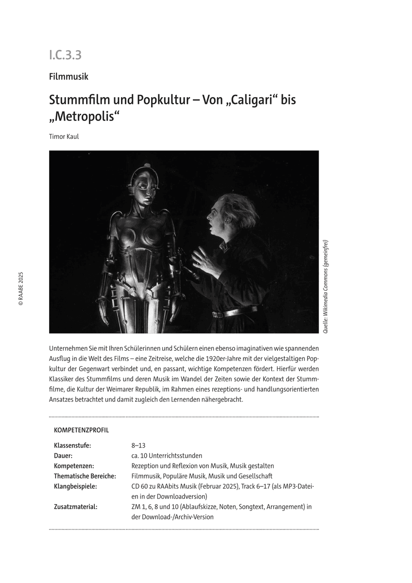 Stummfilm und Popkultur