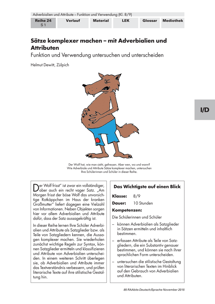 Sätze komplexer machen – mit Adverbialien und Attributen