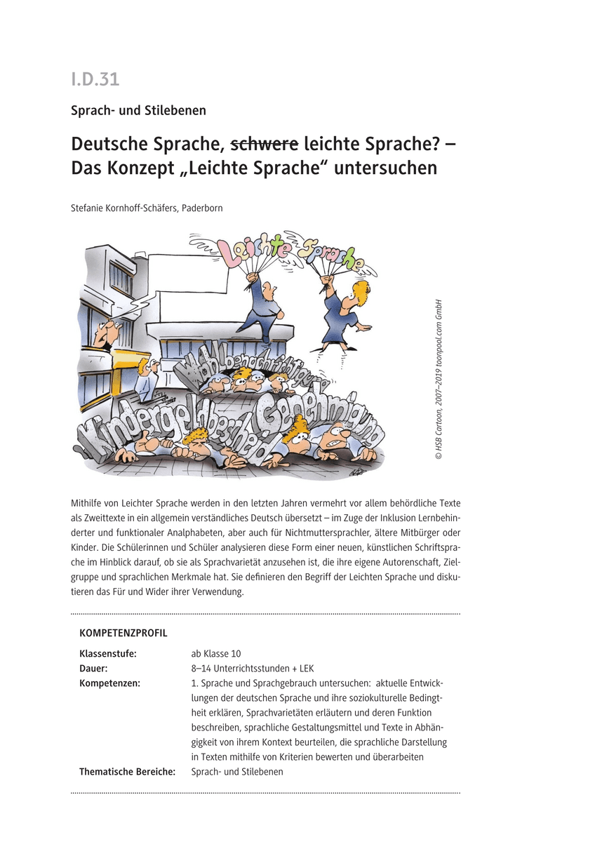Deutsche Sprache, (schwere) leichte Sprache?