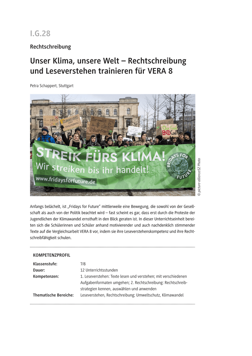 Rechtschreibung und Leseverstehen trainieren für VERA 8