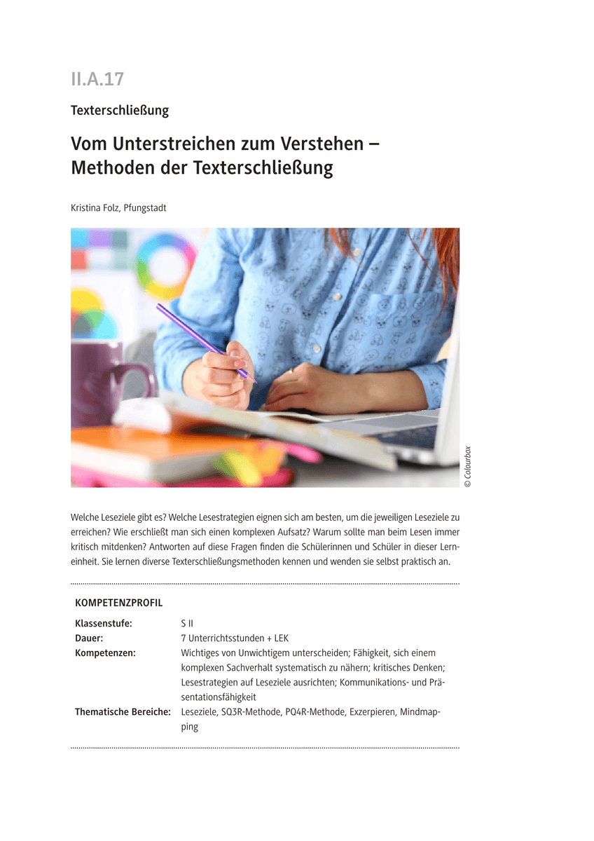 Vom Unterstreichen zum Verstehen