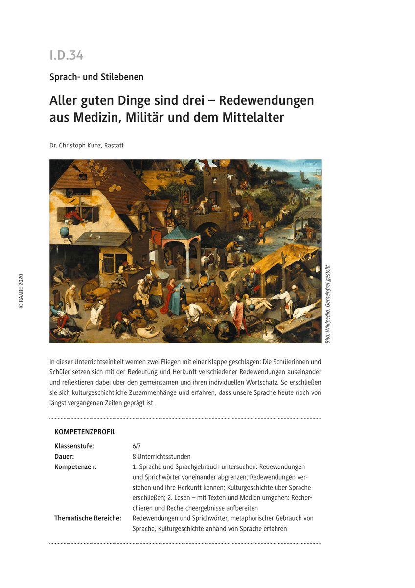 Aller guten Dinge sind drei