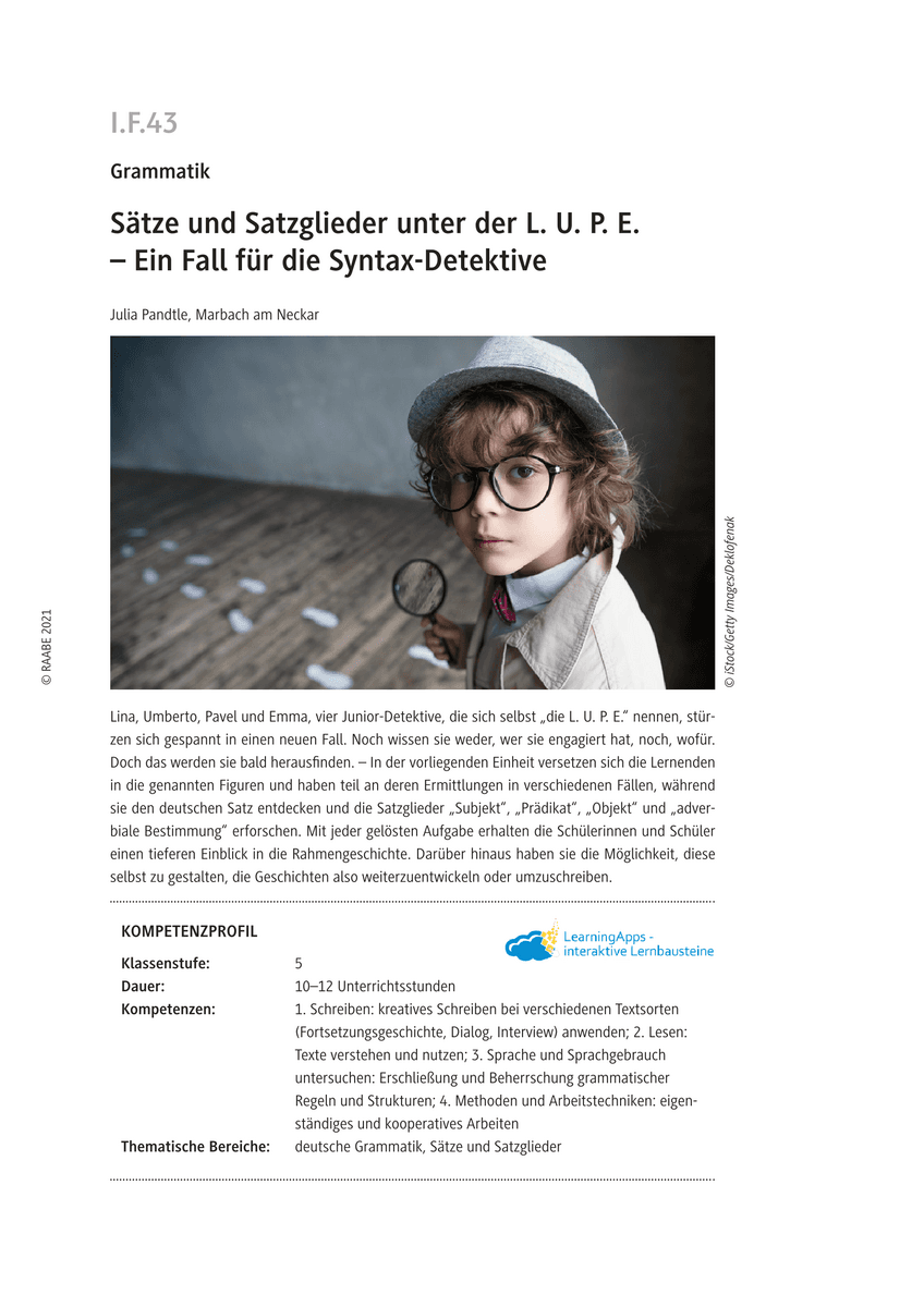 Sätze und Satzglieder unter der L.U.P.E.