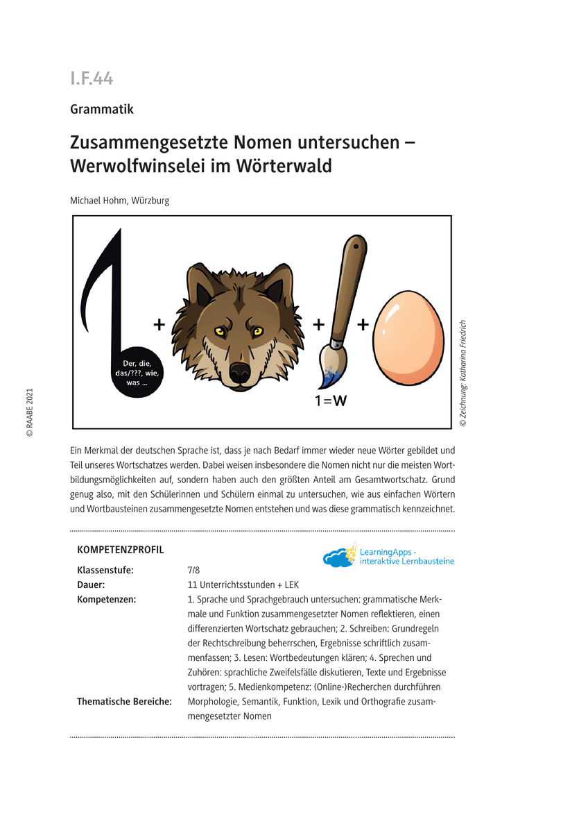 Zusammengesetzte Nomen untersuchen