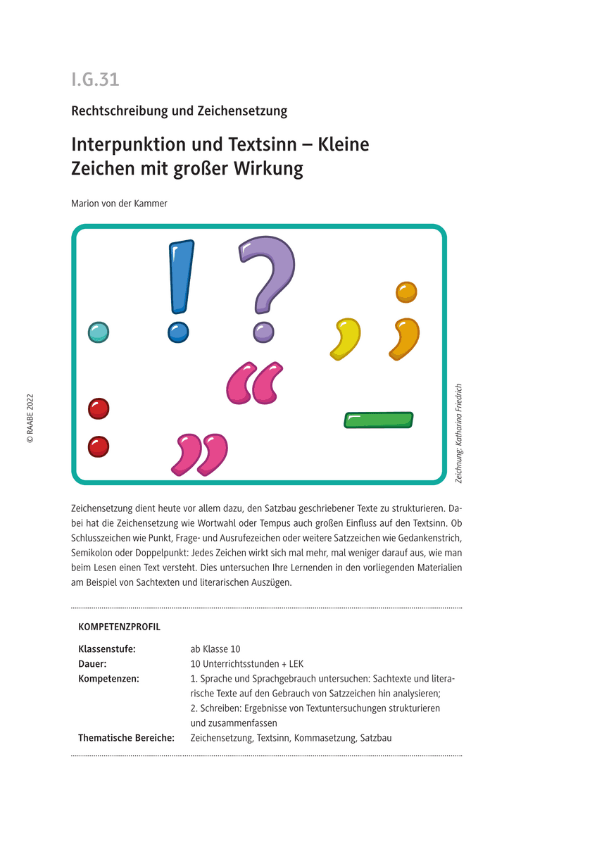Interpunktion und Textsinn