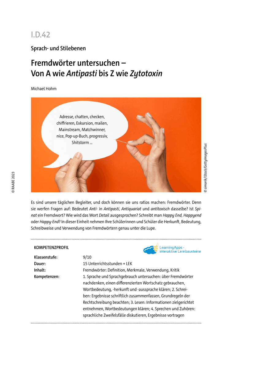 Fremdwörter untersuchen