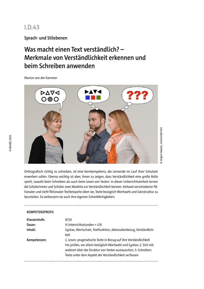 Was macht einen Text verständlich?