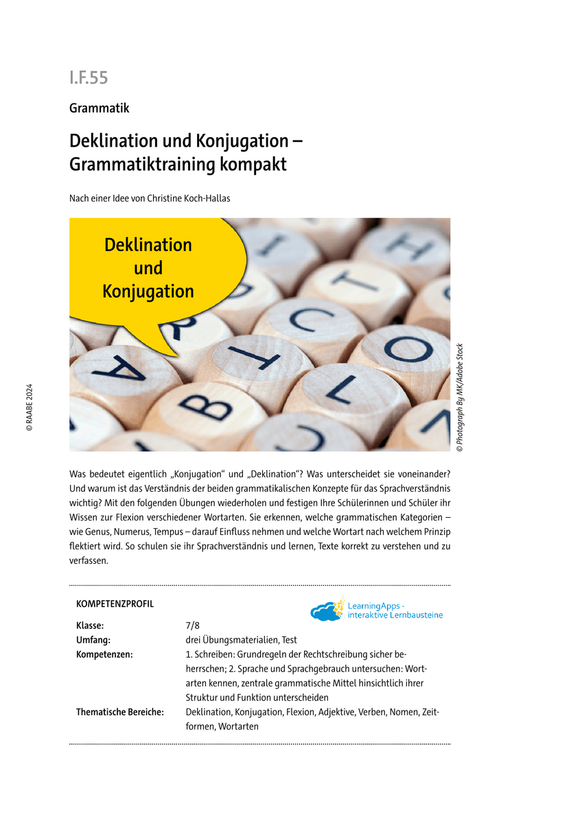 Grammatiktraining kompakt: Deklination und Konjugation