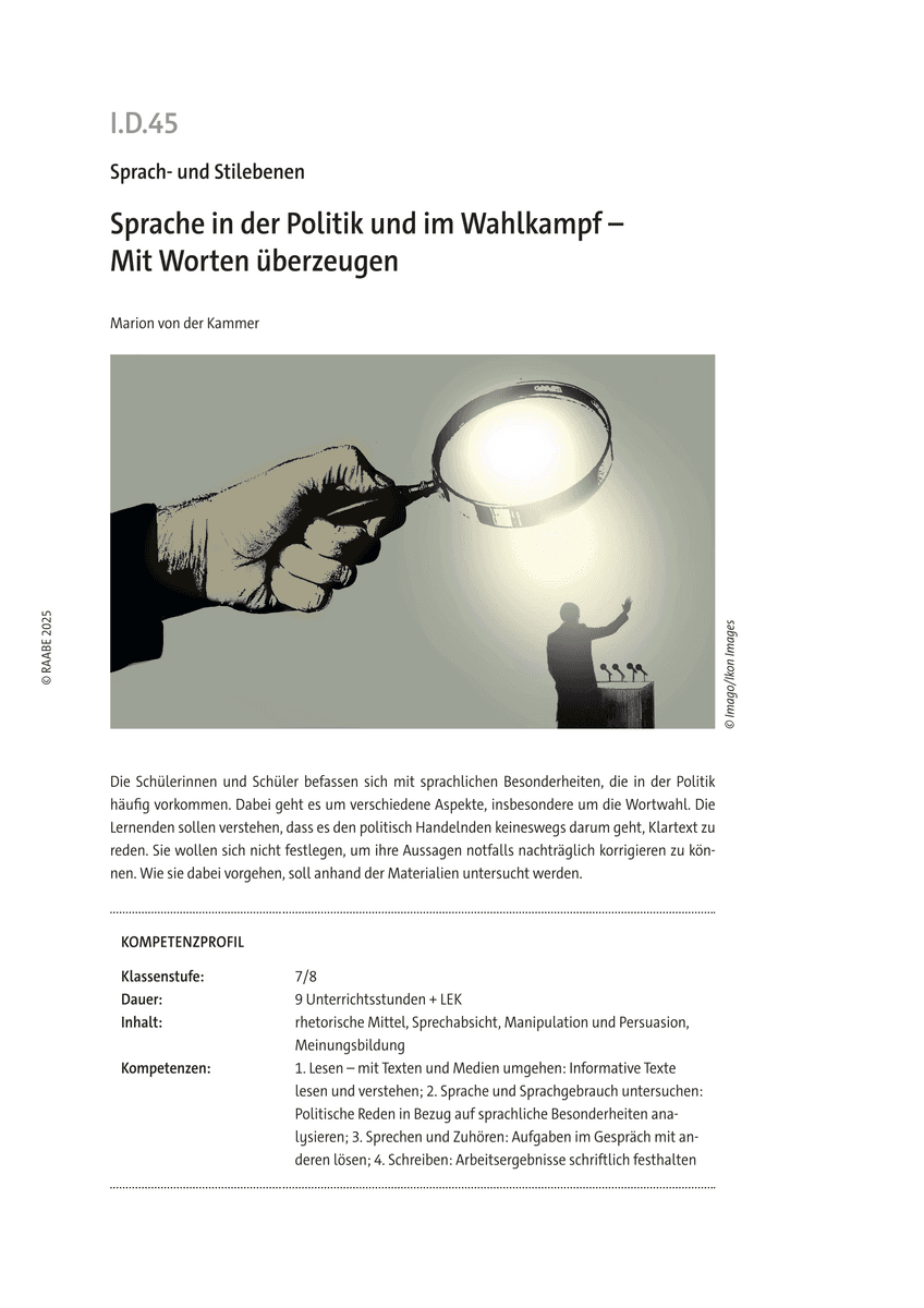 Sprache in der Politik und im Wahlkampf