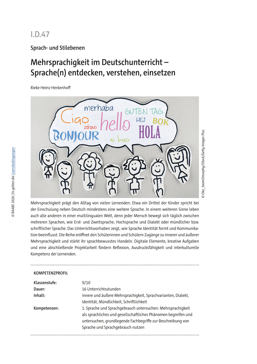 Mehrsprachigkeit im Deutschunterricht