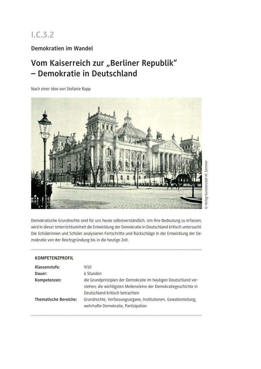 Vom Kaiserreich zur „Berliner Republik“