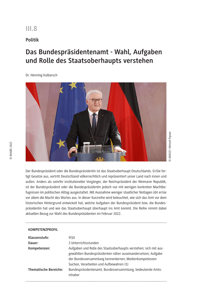 Das Bundespräsidentenamt