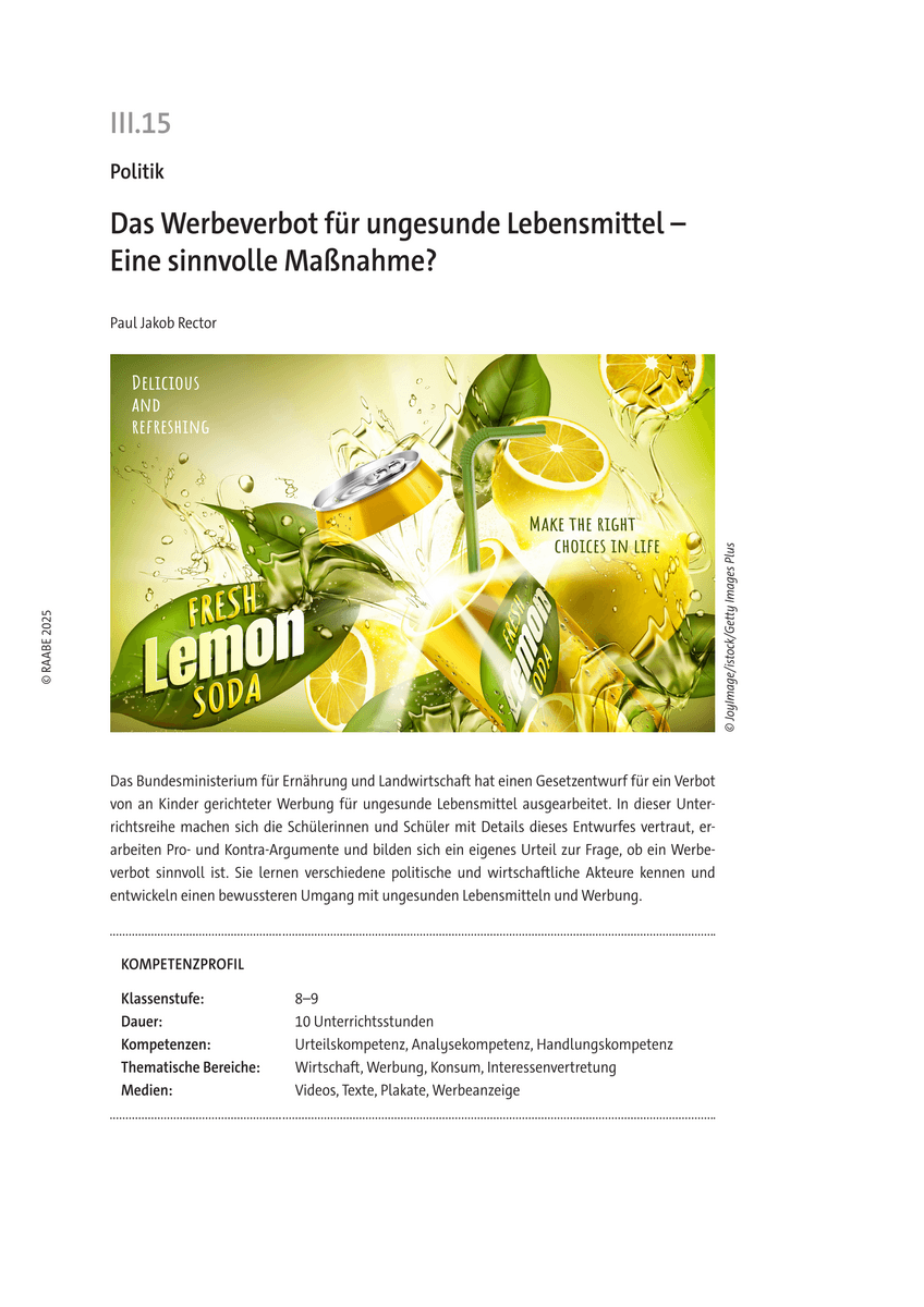 Das Werbeverbot für ungesunde Lebensmittel