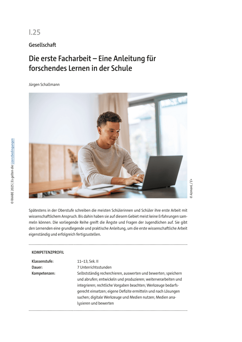 Die erste Facharbeit