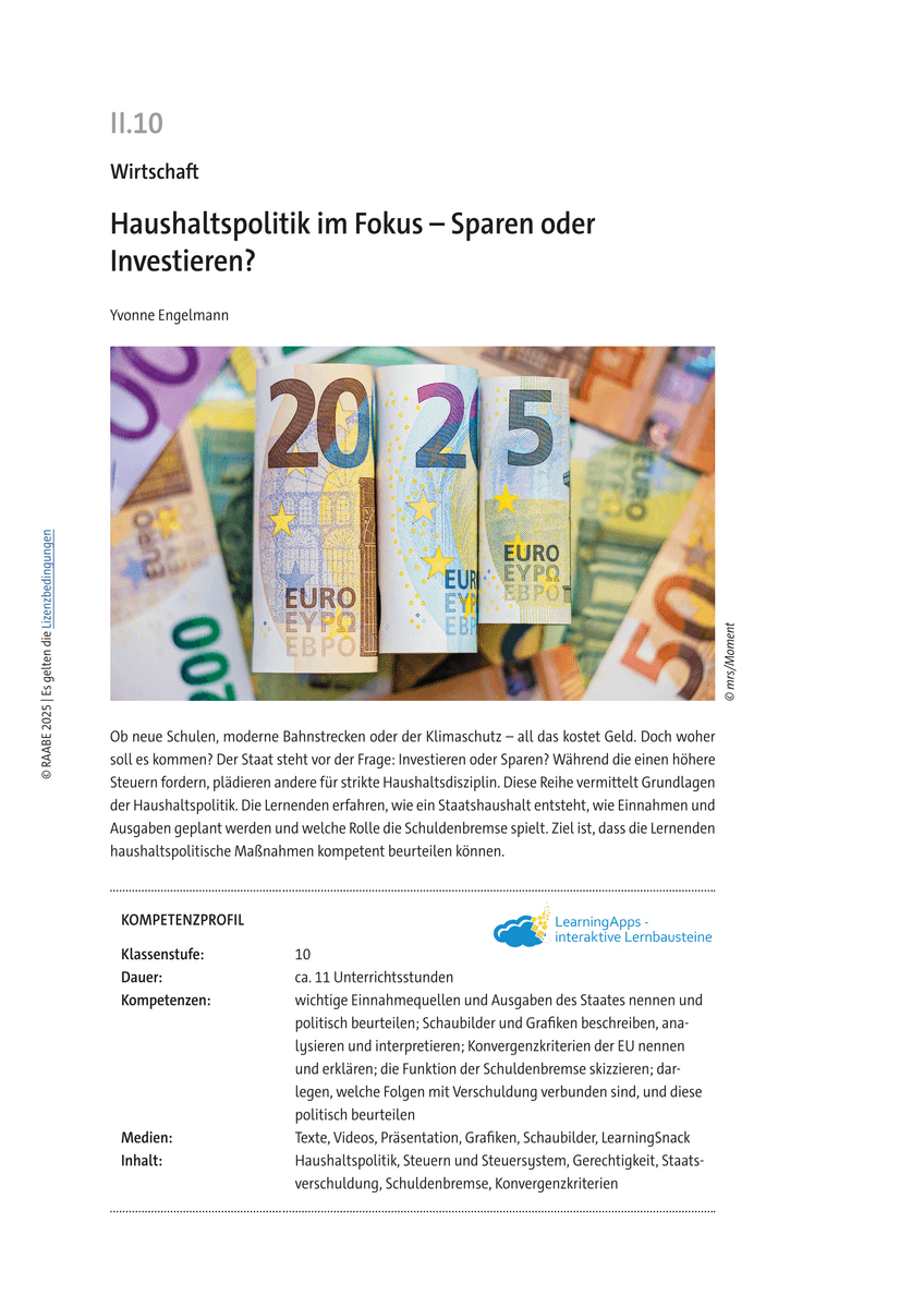 Haushaltspolitik im Fokus