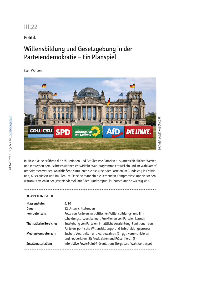Willensbildung und Gesetzgebung in der Parteiendemokratie