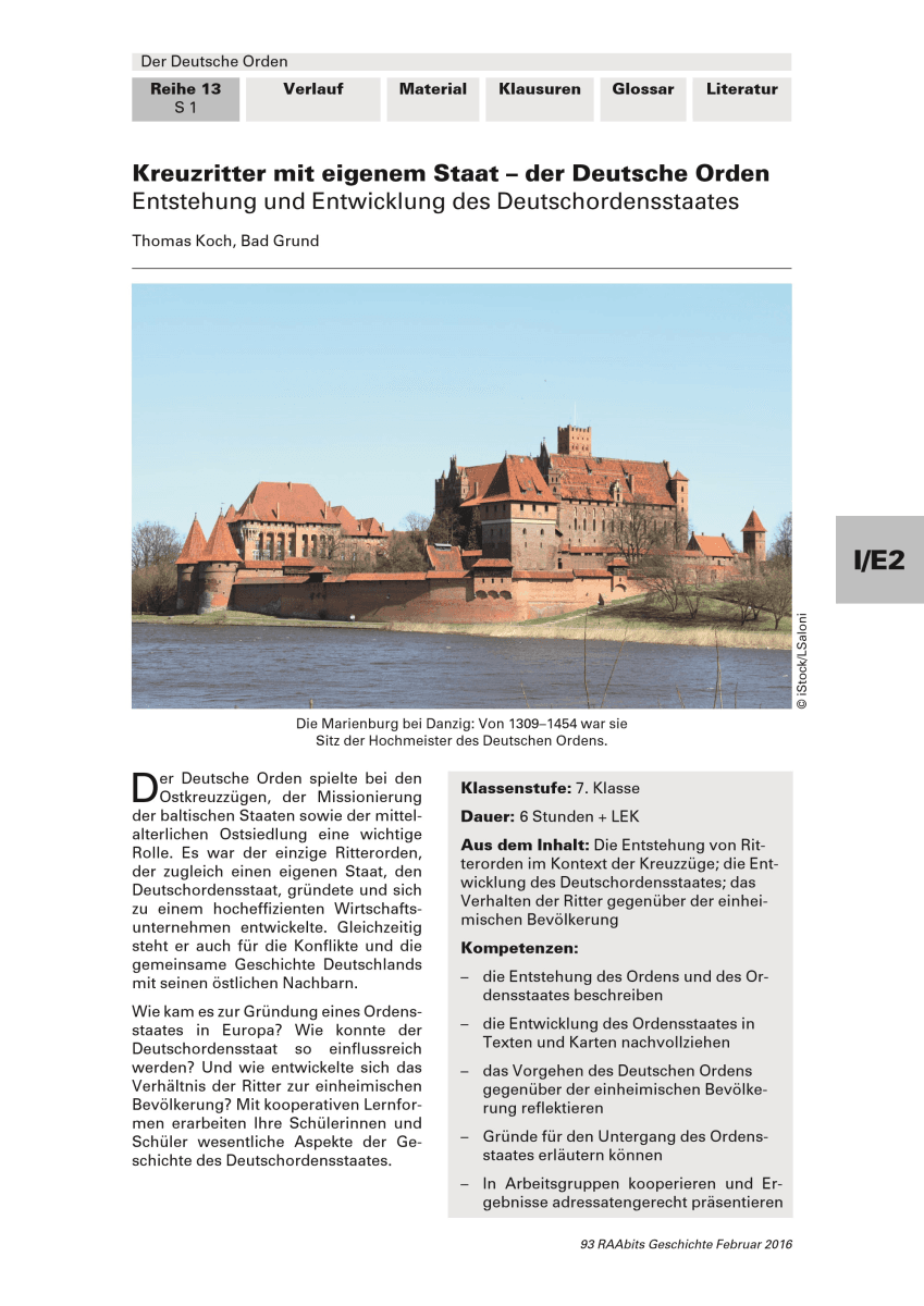 Kreuzritter mit eigenem Staat - der Deutsche Orden
