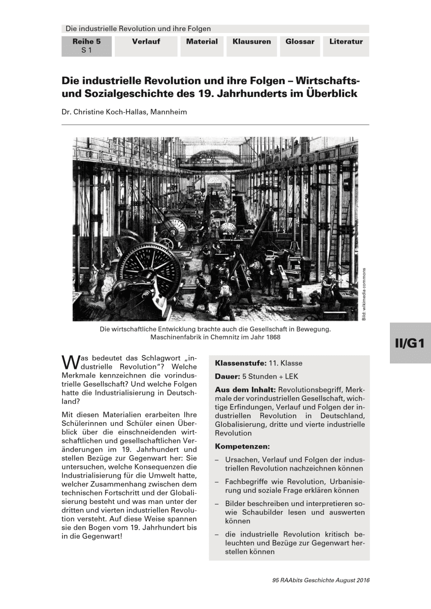 Die industrielle Revolution und ihre Folgen