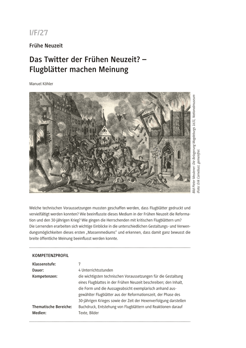 Das Twitter der Frühen Neuzeit?