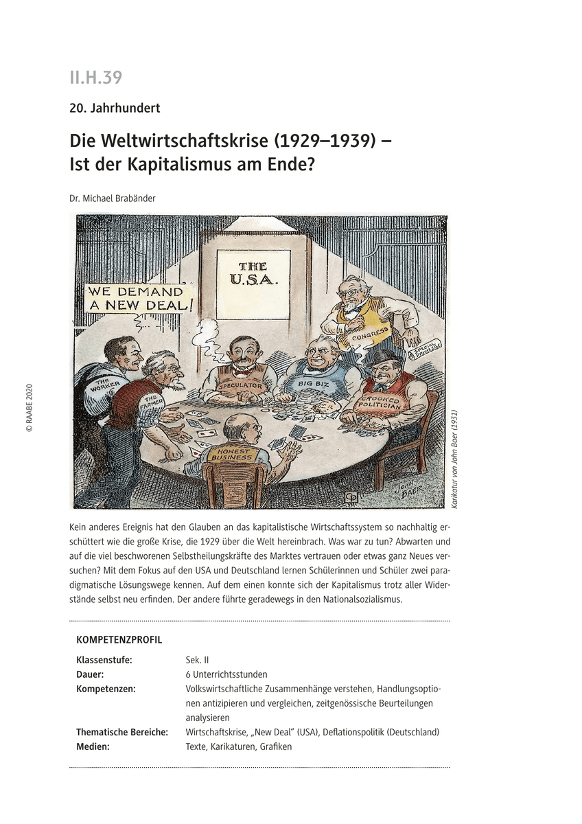 Die Weltwirtschaftskrise (1929-1939)
