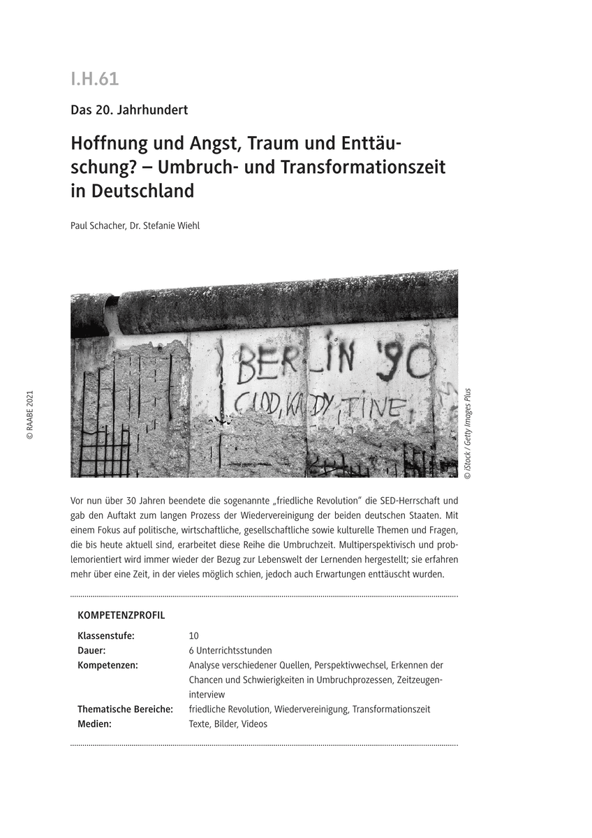 Hoffnung und Angst, Traum und Enttäuschung?