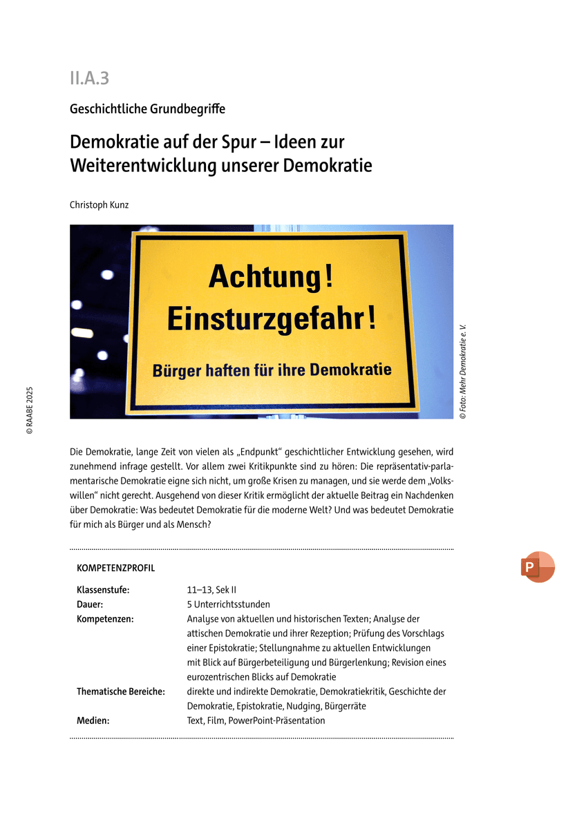 Demokratie auf der Spur