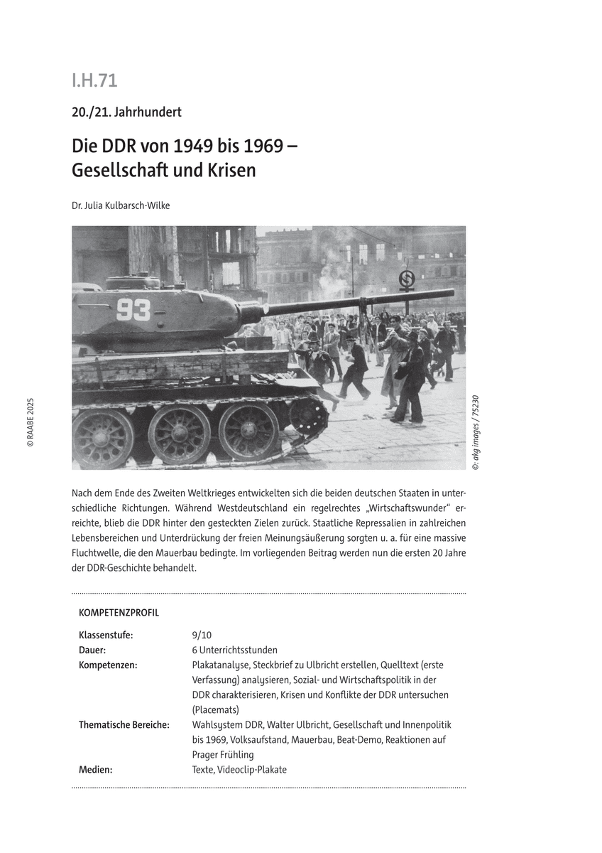 Die DDR von 1949 bis 1969