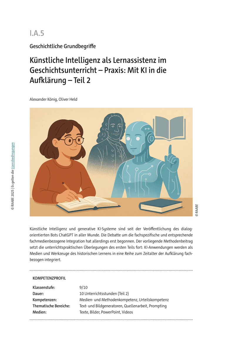 Künstliche Intelligenz als Lernassistenz im Geschichtsunterricht