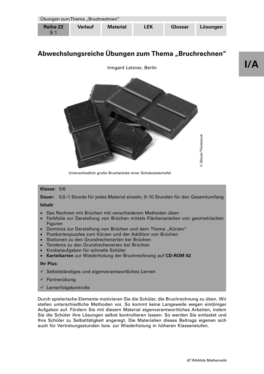 Abwechslungsreiche Übungen zum Thema „Bruchrechnen“