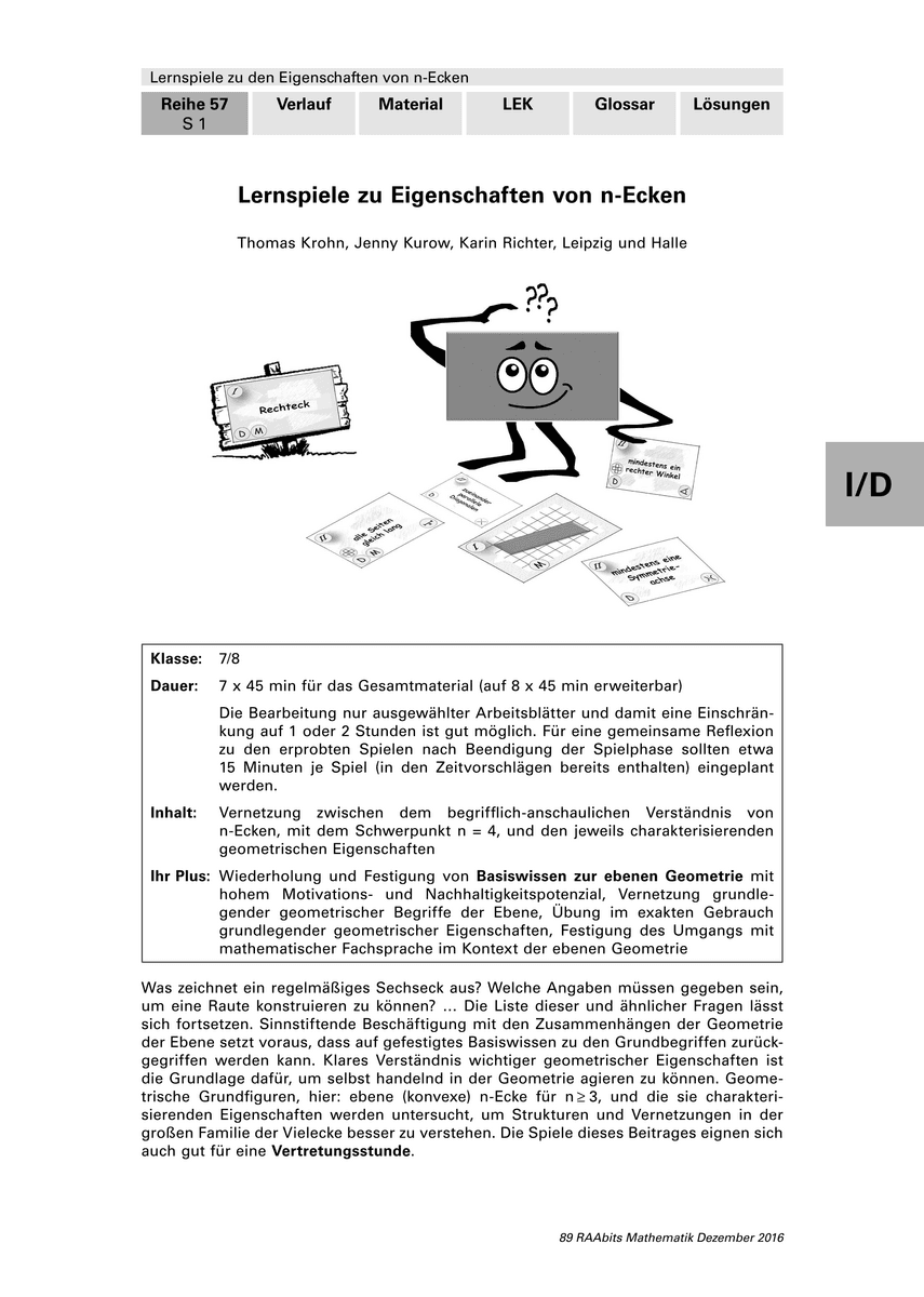 Lernspiele zu Eigenschaften von n-Ecken