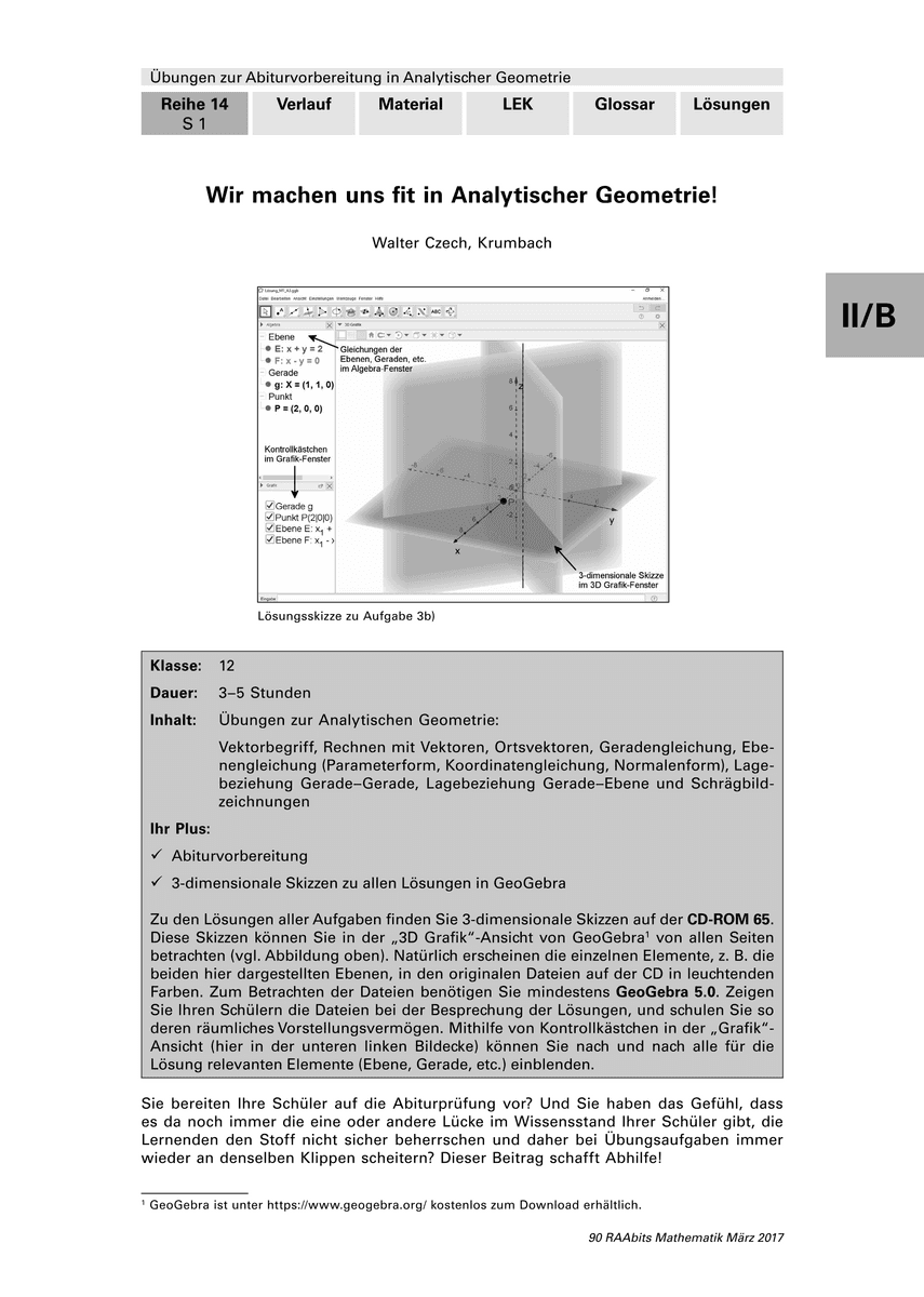 Wir machen uns fit in Analytischer Geometrie!