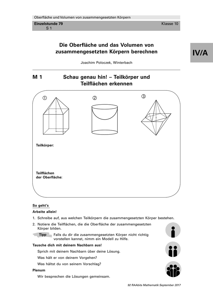 Die Oberfläche und das Volumen von zusammengesetzten Körpern berechnen