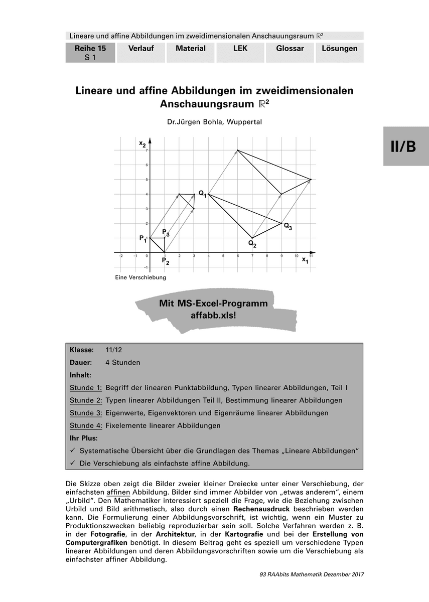 Lineare und affine Abbildungen im zweidimensionalen Anschauungsraum R^2