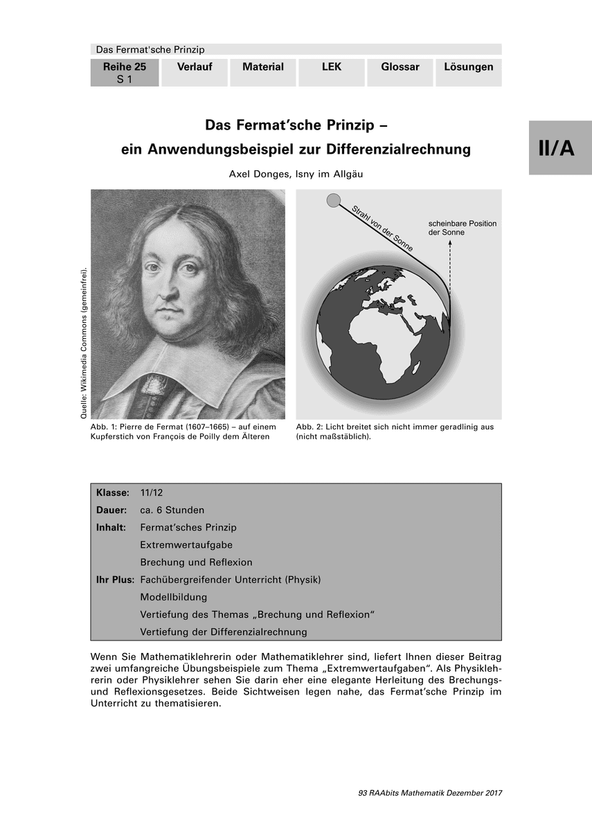 Das Fermat'sche Prinzip