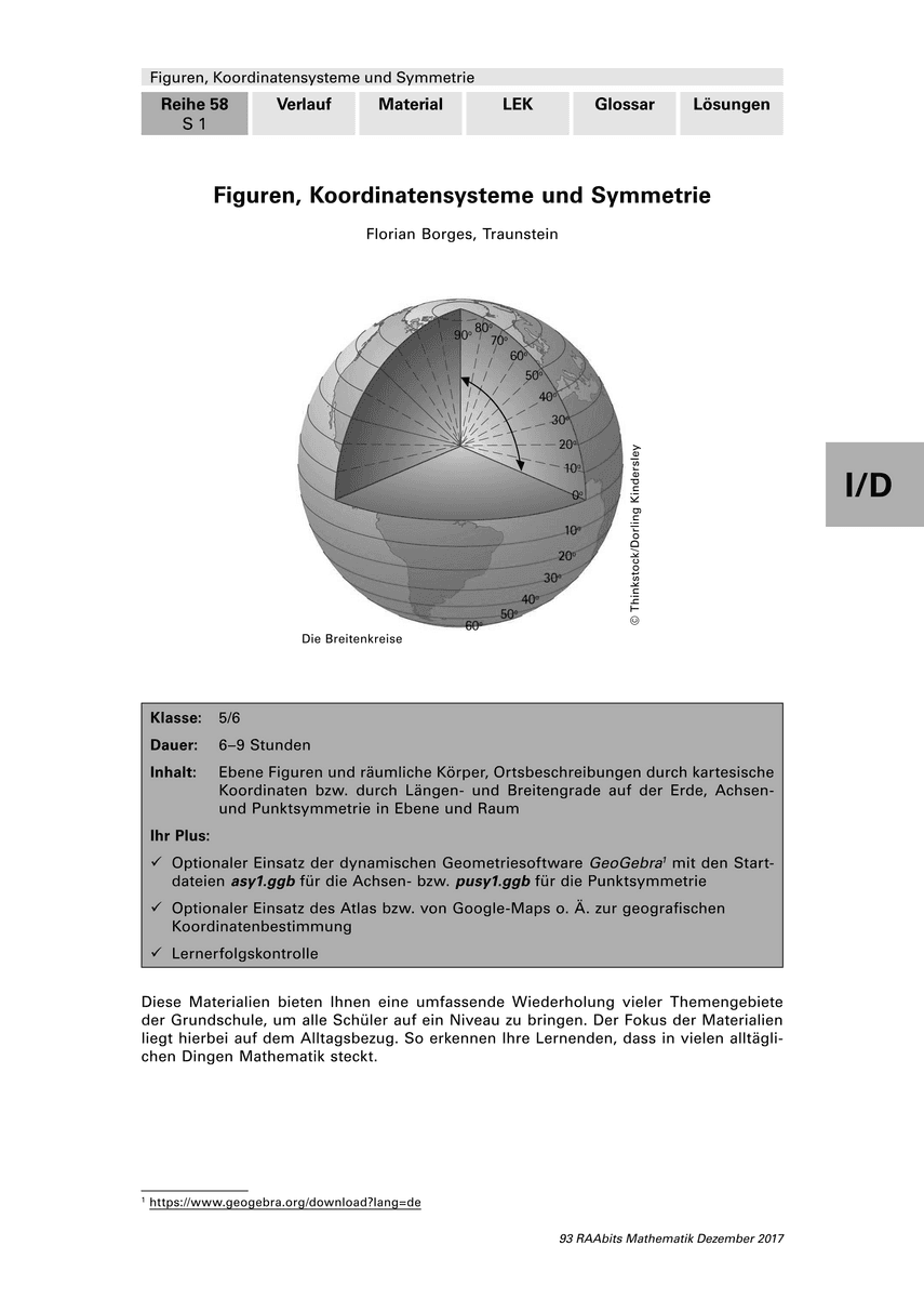 Figuren, Koordinatensysteme und Symmetrie