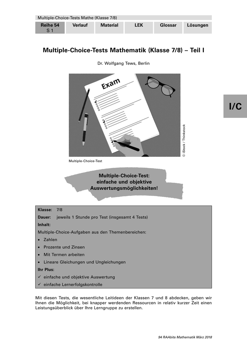 Multiple-Choice-Tests Mathematik
