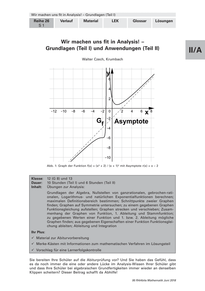Wir machen uns fit in Analysis!