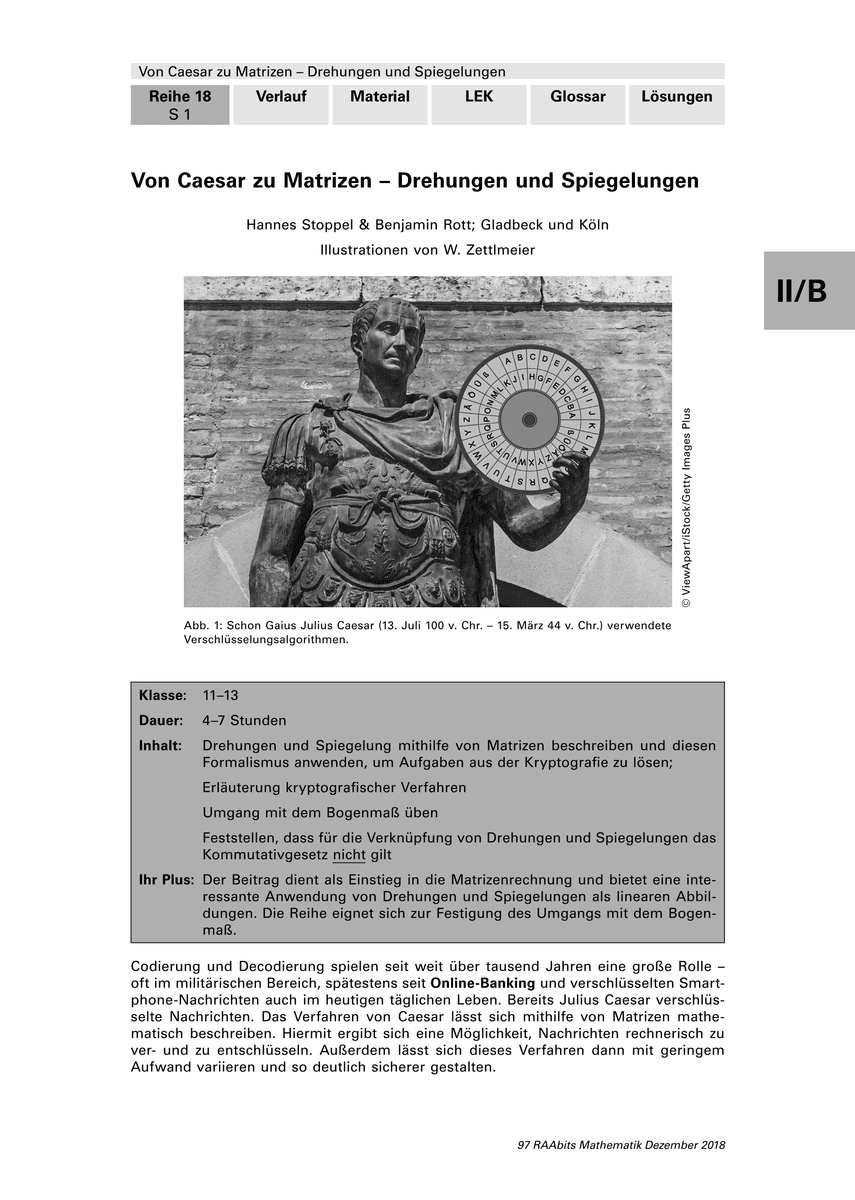 Von Caesar zu Matrizen