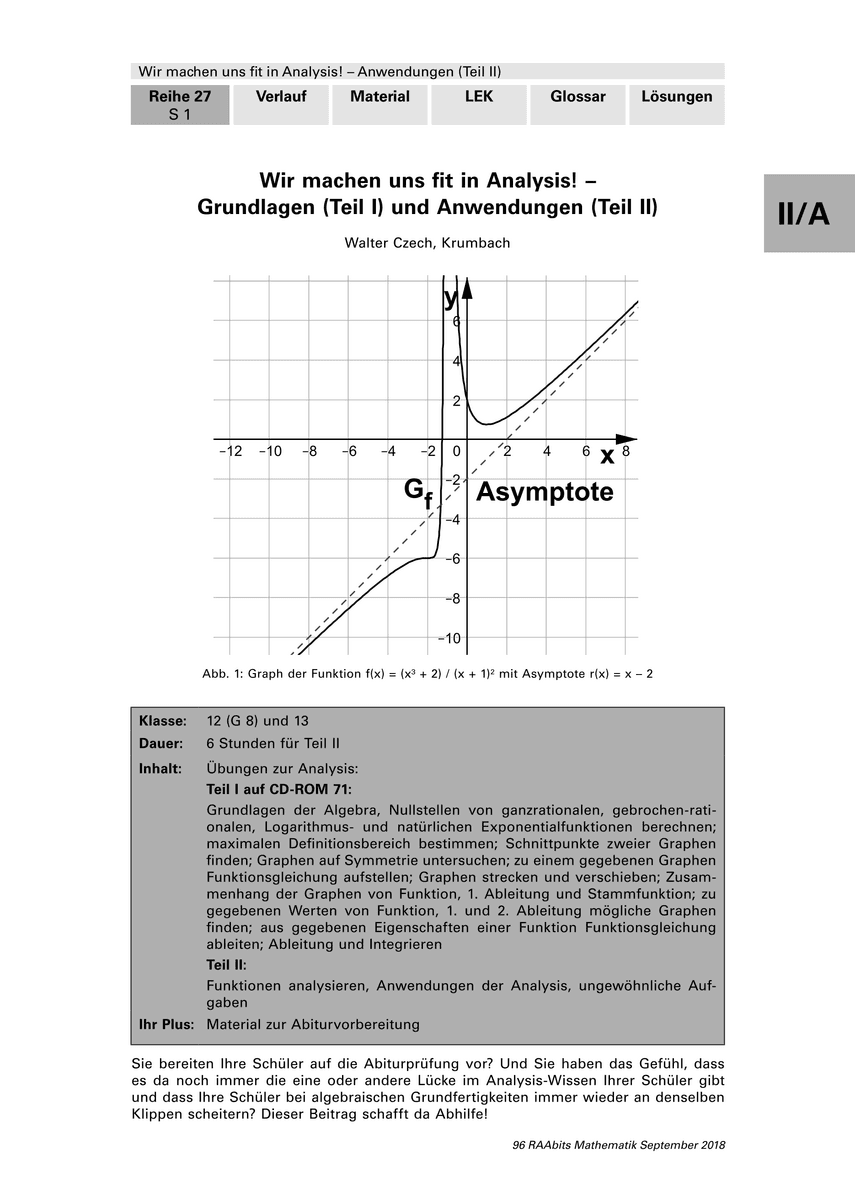 Wir machen uns fit in Analysis!