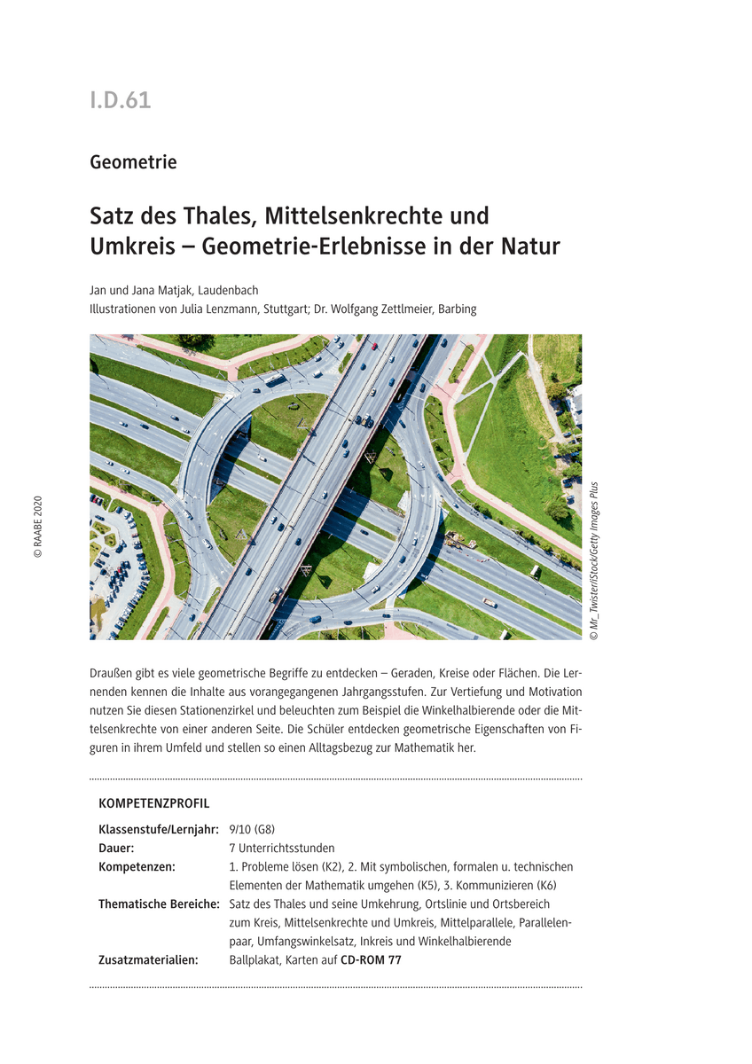 Satz des Thales, Mittelsenkrechte, Umkreis