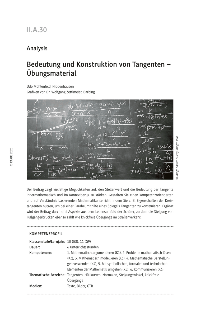 Bedeutung und Konstruktion von Tangenten